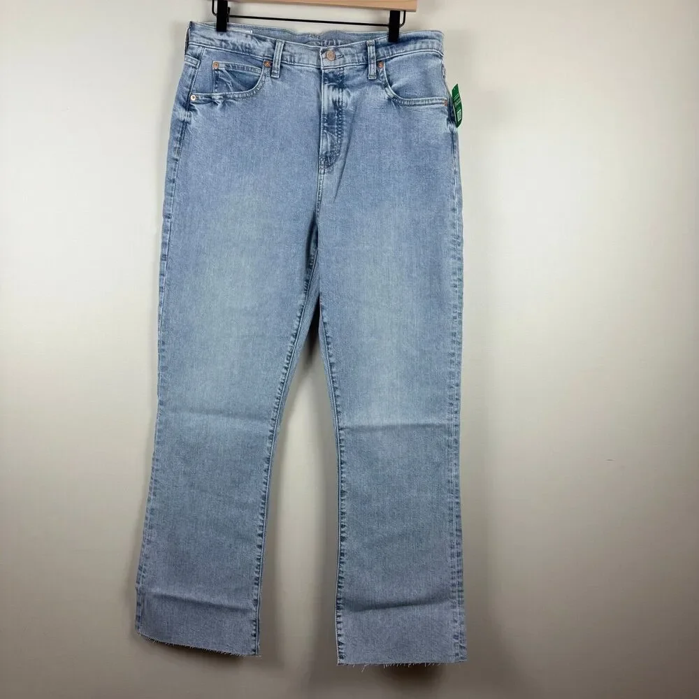 Gap Jeans Women 32 14 Tall Blue Denim Light Wash Kick Fit High-Rise Straight NWT